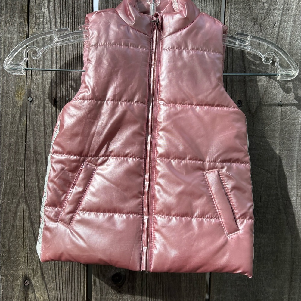 Calvin Klein Jeans Pink Shiny Puffer Vest - Girls